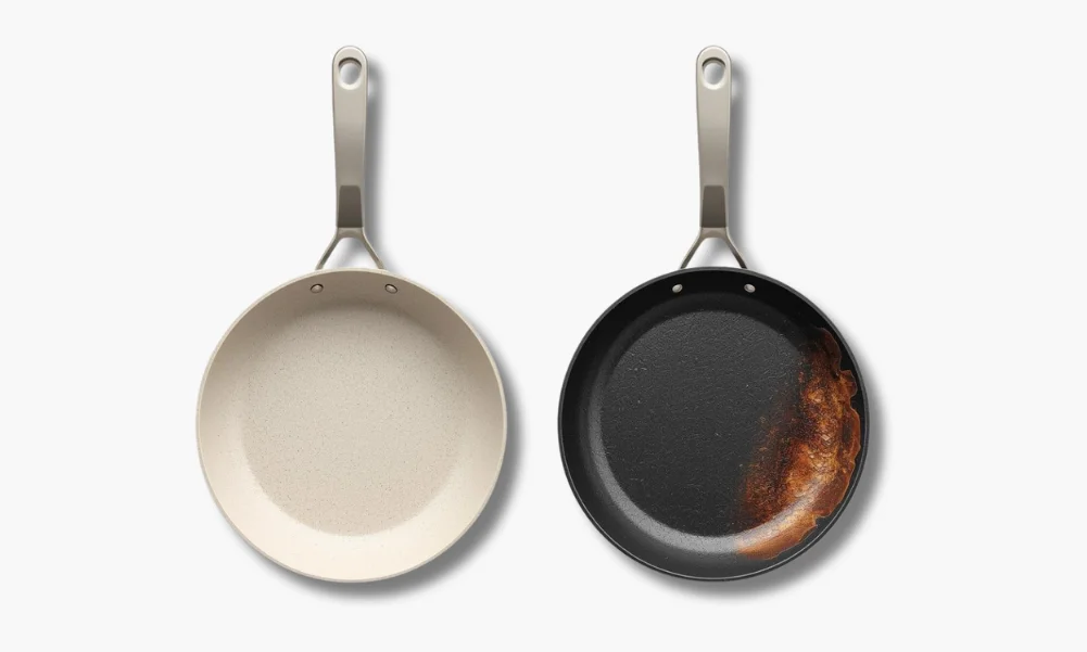 Ceramic cookware compared with PTFE non stick cookware