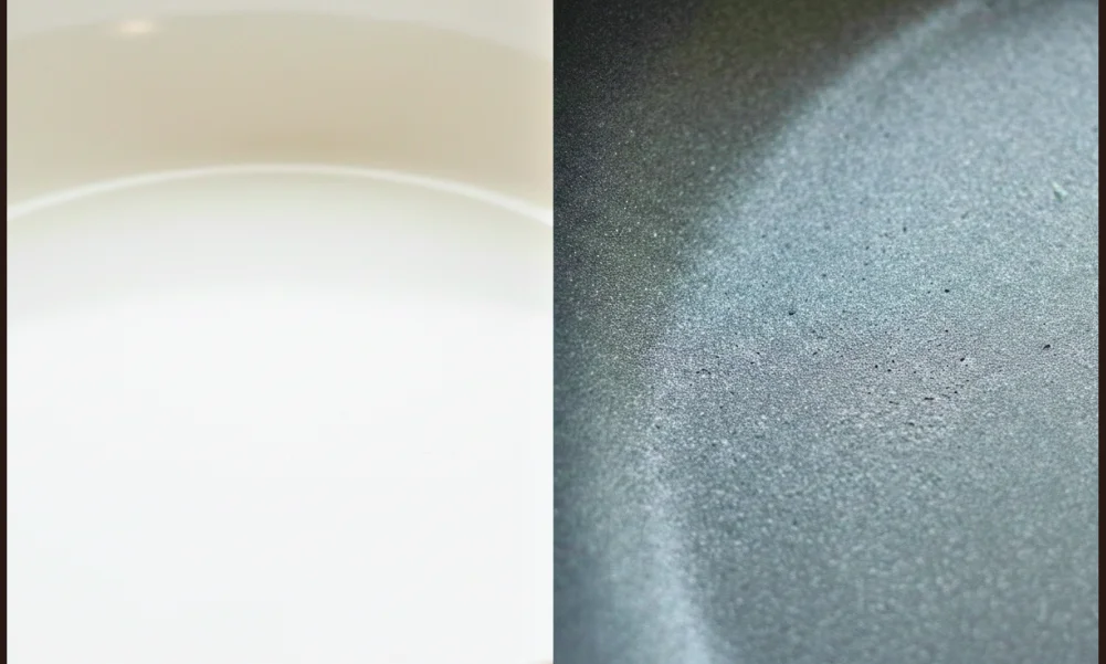 Close-up showing ceramic coating and granite-style non-stick surface texture.