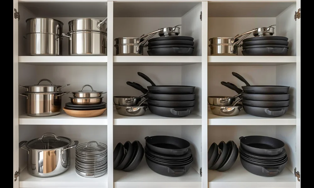 Cookware stored based on material and weight