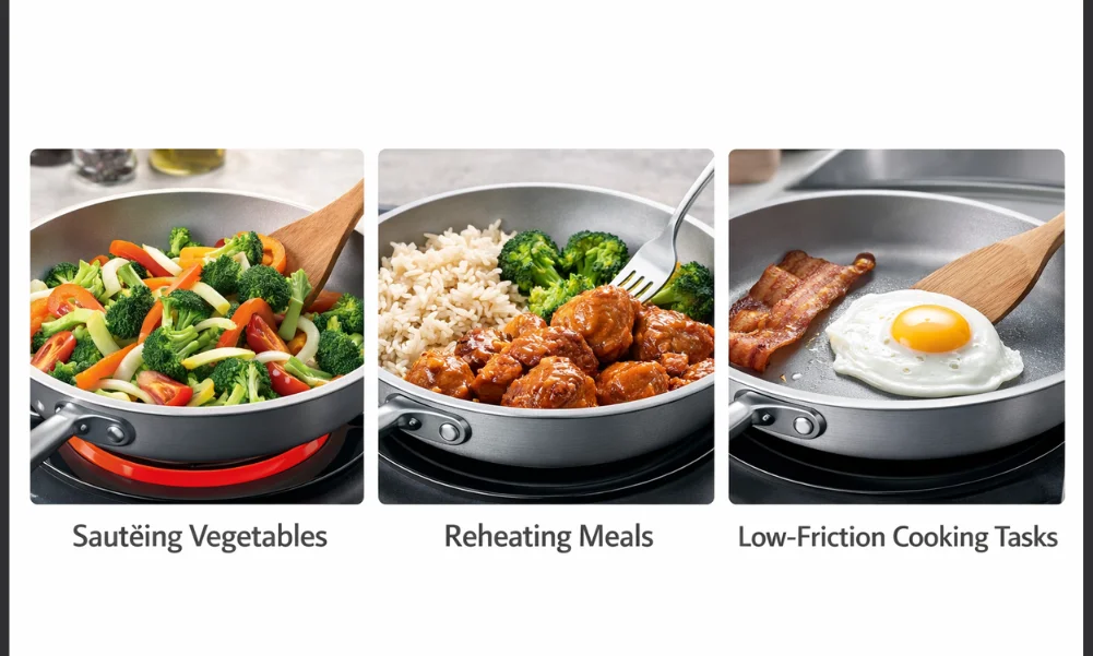 Cookware used for everyday low-heat cooking tasks